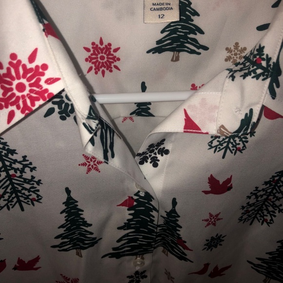 Coldwater Creek Christmas button up top women's size 12 - Picture 3 of 9